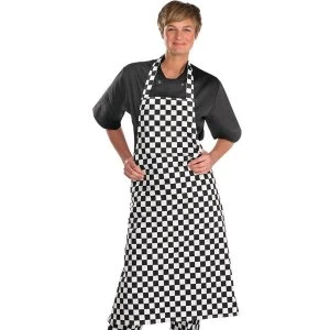 Image of Click Workwear Chefs Bib Apron Black White 34x40in Ref CCCBABLW34X40 Up