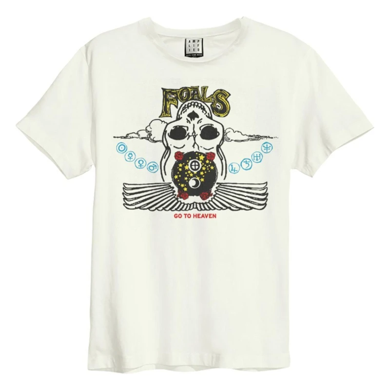 Image of Amplified Amplified Men Go To Heaven Foal T-Shirt in White Size: 3X-Large White XXXL Male 5063806466789