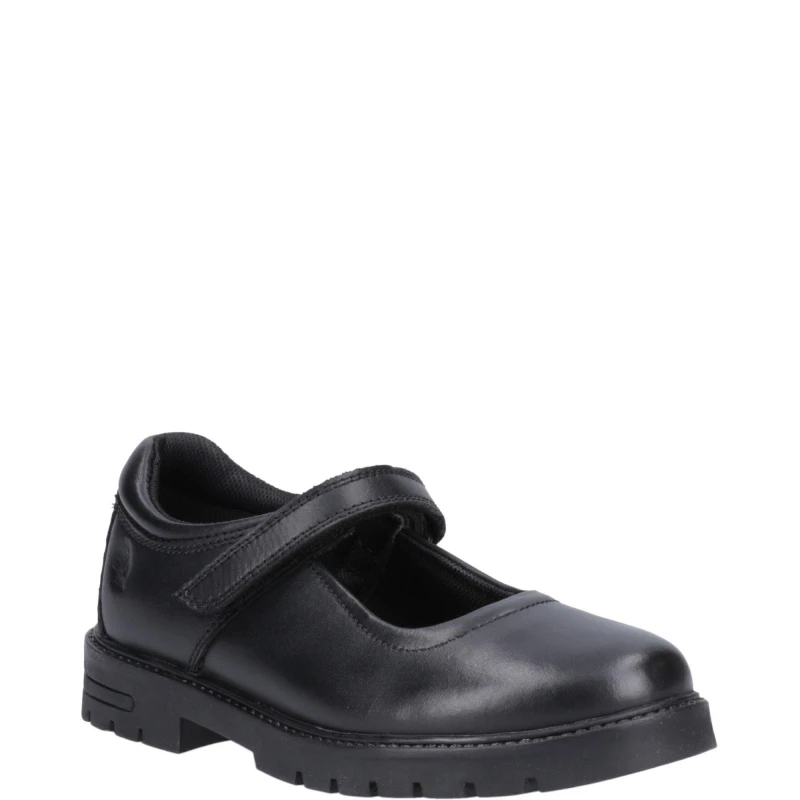 Image of Hush Puppies Girls Tanya Junior Leather School Shoes UK Size 13 (EU 32) Black HUS920-BLACK-13