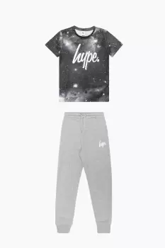 Image of Space Script T-Shirt And Joggers