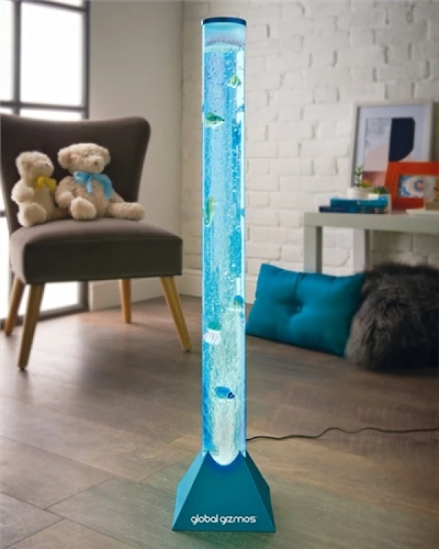 Image of Global Gizmos 90cm Fish Water Bubble Lamp - Blue