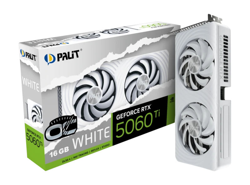 Image of Palit GeForce RTX 5060 Ti White OC 16GB GDDR7 Graphics Card - NE7506TU19T1-GB2061M