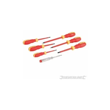 Image of VDE Soft-Grip Electricians Screwdriver Set 7pce 928227 - Silverline