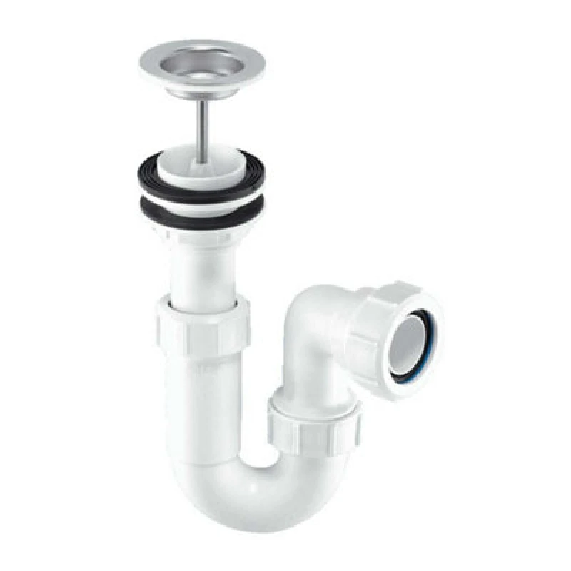 Image of McAlpine ASA10W 75mm Water Seal Adjustable Inlet Tubular Swivel Basin Trap with 1.25" Multifit Outlet White