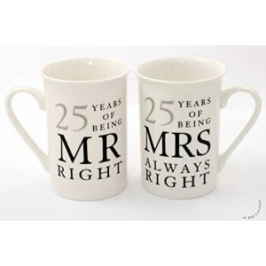 Image of Amore By Juliana Mr & Mrs Mug Set - 25 Years