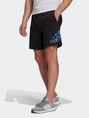 Image of adidas Essentials French Terry Camo Print Shorts, Black, Size S, Men