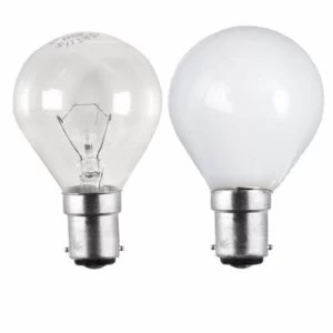 Image of Status 60W Small Bayonet Cap Golf Ball Bulb - Opal - 10 Pack