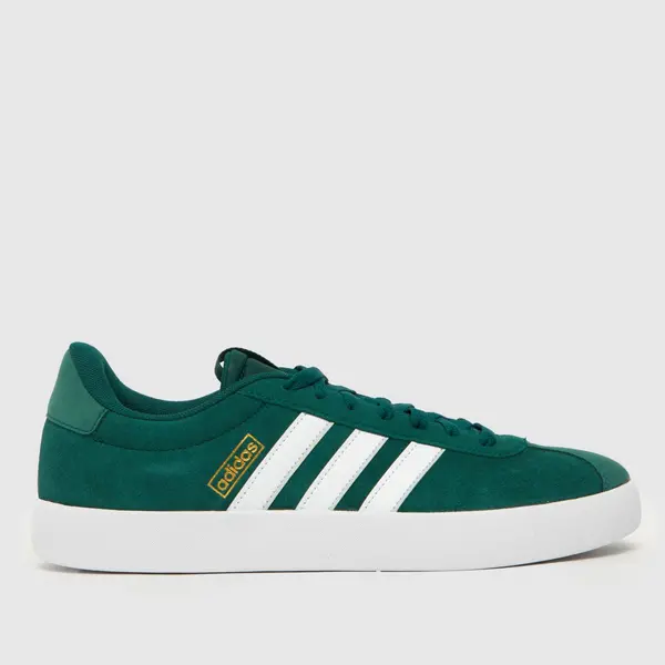 Image of adidas vl court 3.0 trainers in white & green