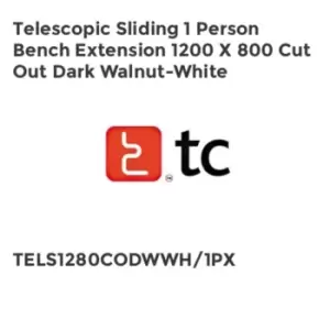Image of TC Group Telescopic Sliding 1 Person Bench Extension 1200 x 800 Cut Out Dark Wal