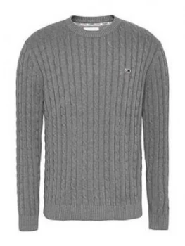 Image of Tommy Jeans Tjm Essential Cable Sweater - Grey
