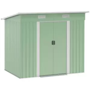 Image of Outsunny 7 x 4ft Outdoor Garden Storage Shed for Backyard Patio Light Green