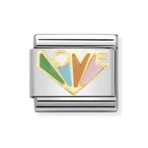 Image of Nomination Classic Gold & Enamel Love Charm