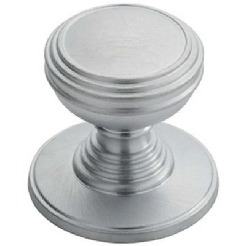Image of Loops Ringed Tiered Cupboard Door Knob 30mm Diameter Satin Chrome Cabinet Handle Multi unisex