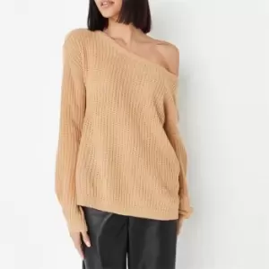 Image of Missguided Recycled Tall Off Shoulder Jumper - Neutral
