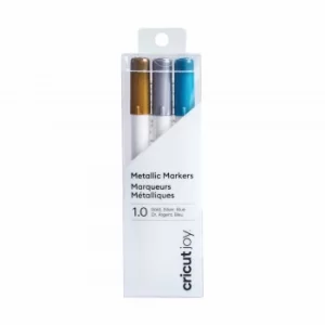 Image of Cricut Joy Medium Point Metallic Markers Gold/Silver/Blue