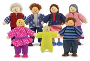 Image of Melissa and Doug Wooden Doll Family.