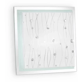 Image of Ideal Lux Ocean - 2 Light Indoor Small Flush Light Clear, E27