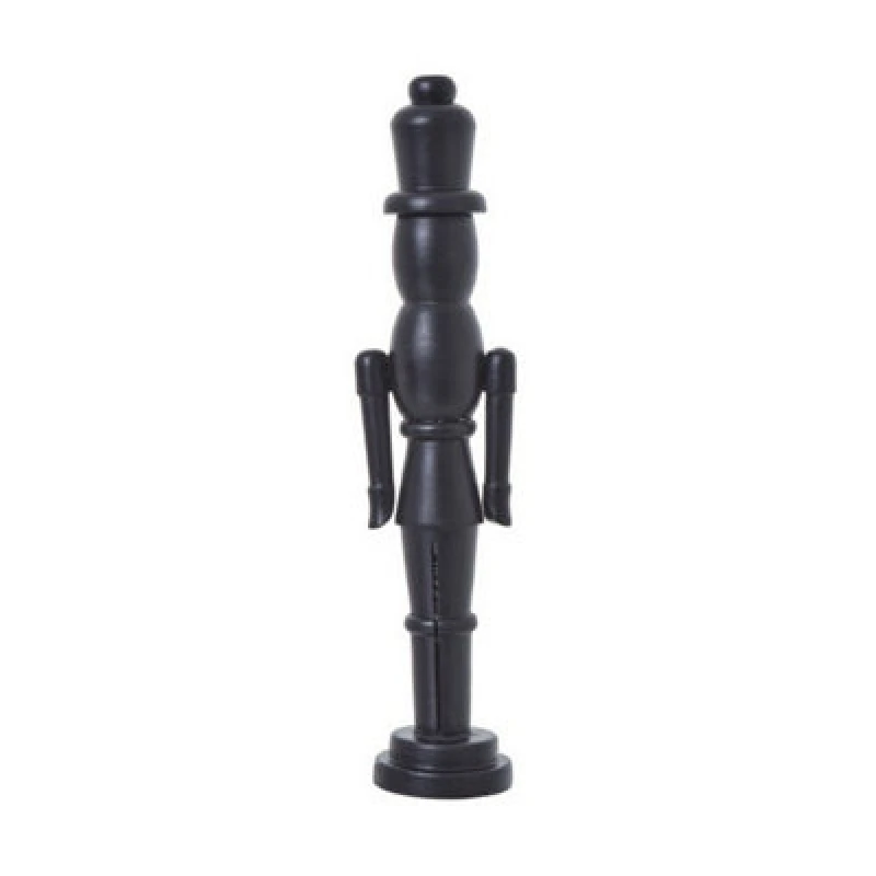 Image of Hill Interiors Minimalist Nutcracker Decoration - Wood - L10 X W12 X H50 Cm - Black