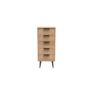 Image of Welcome Furniture Hirato 5 Drawer Locker - Nabraska Oak