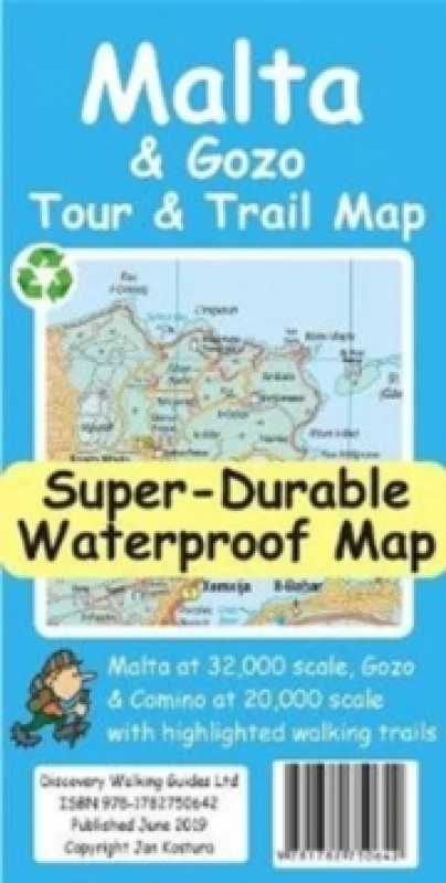 Image of Malta and Gozo Tour and Trail Map Sheet map