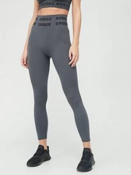 Image of adidas Aeroknit 7/8 Leggings - Dark Grey, Size S, Women