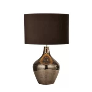 Image of Table Lamp Smoked Mosaic Brown Suede Shade
