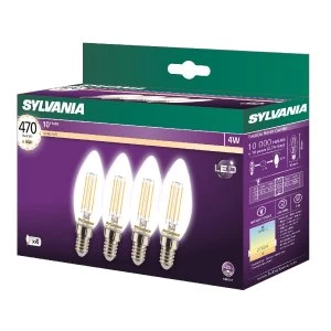Image of Sylvania LED 5.5W E14 Candle - 4 Pack