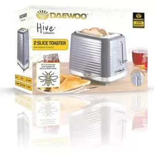 Image of Daewoo SDA1974GE Hive 2 Slice Textured Toaster
