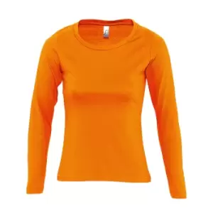 Image of SOLS Womens/Ladies Majestic Long Sleeve T-Shirt (M) (Orange)