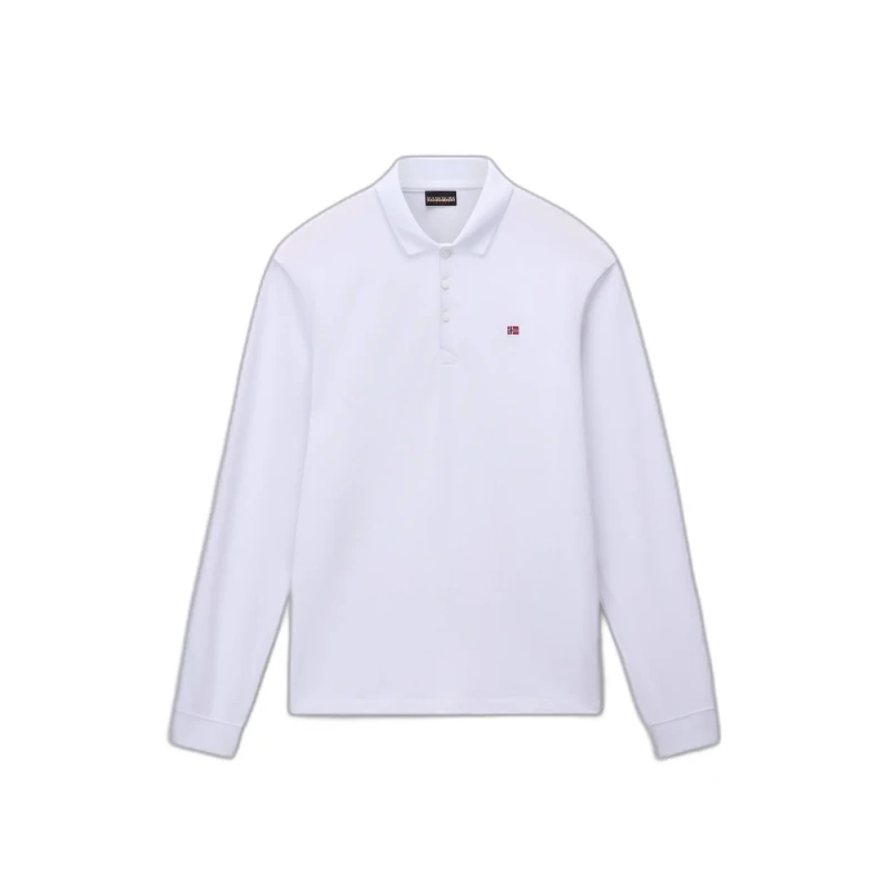 Image of Long sleeve polo shirt Napapijri Ealis Blanc Male S