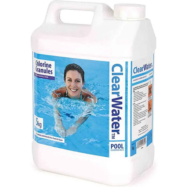 Image of Samuel Alexander 5kg Clearwater CH0004 Chlorine Granules for Hot Tub Spa & Swimming Pool Blue