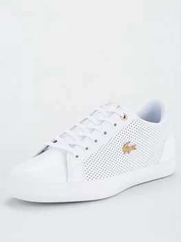 Image of Lacoste Lerond 120 Trainers - White/Gold, Size 6, Women