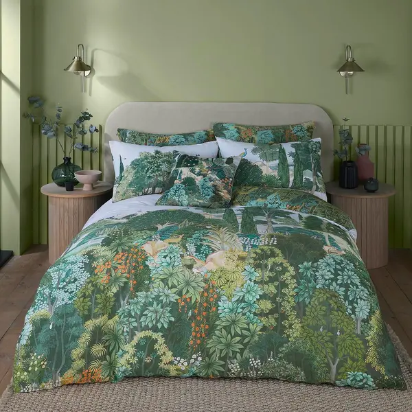 Image of Graham & Brown New Eden Duvet Set, Double, Emerald