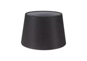 Image of Round, 320, 400 x 260mm Fabric Shade, Charcoal Grey, White Laminate