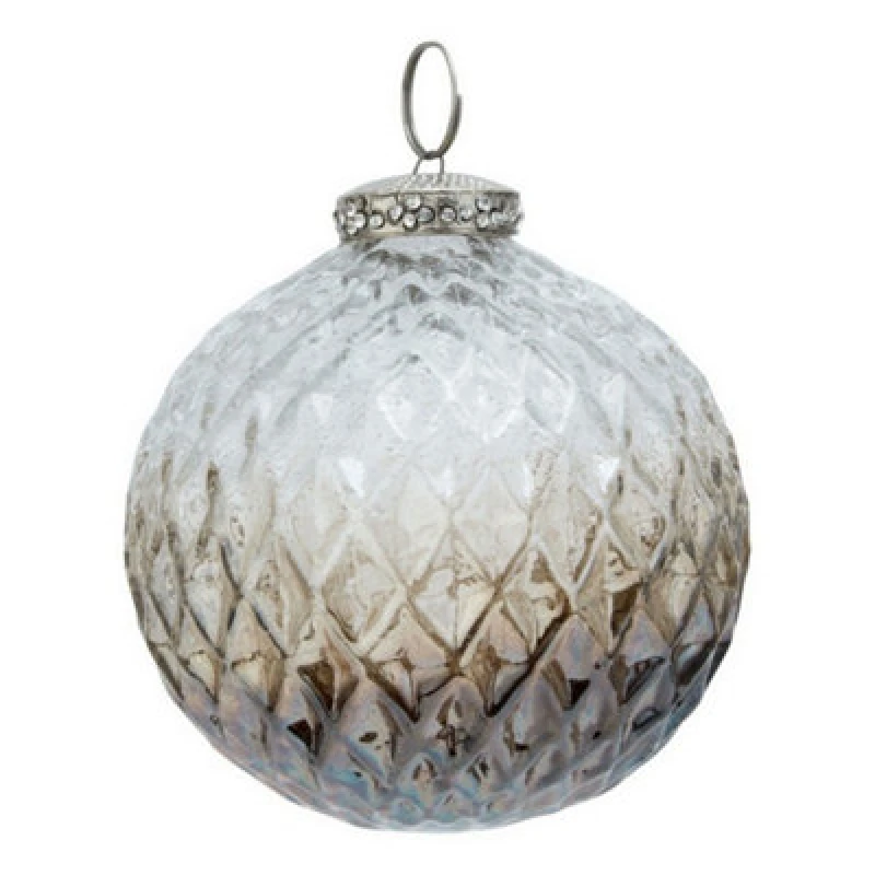 Image of Hill Interiors Coffee Ombre Collection Detailed Bauble - Glass - L9 X W9 X H10 Cm