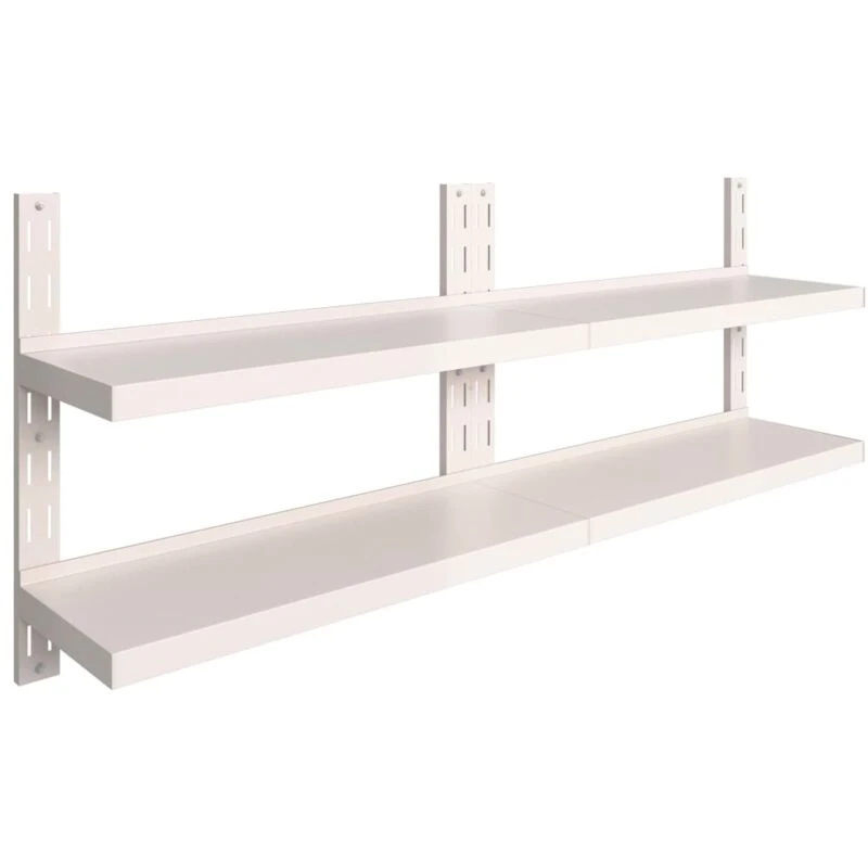 Image of VIDAXL Vidaxl - 2-Tier Floating Wall Shelves 2 pcs Stainless Steel 200x30cm 8720286063965