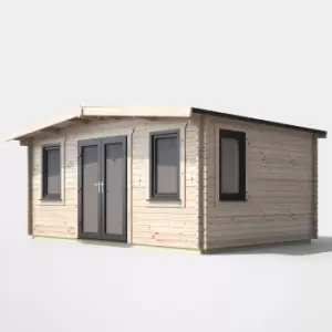 Image of Power 12' x 16' Chalet Log Cabin - Centre Double Door