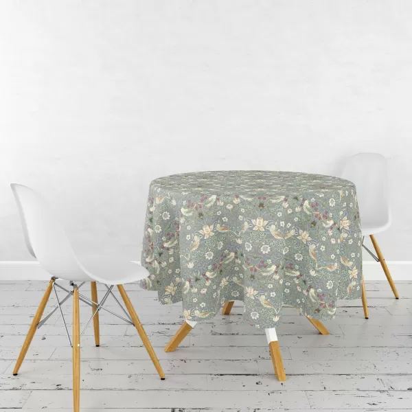 Image of William Morris Strawberry Thief Circular Tablecloth Strawberry Thief Blue