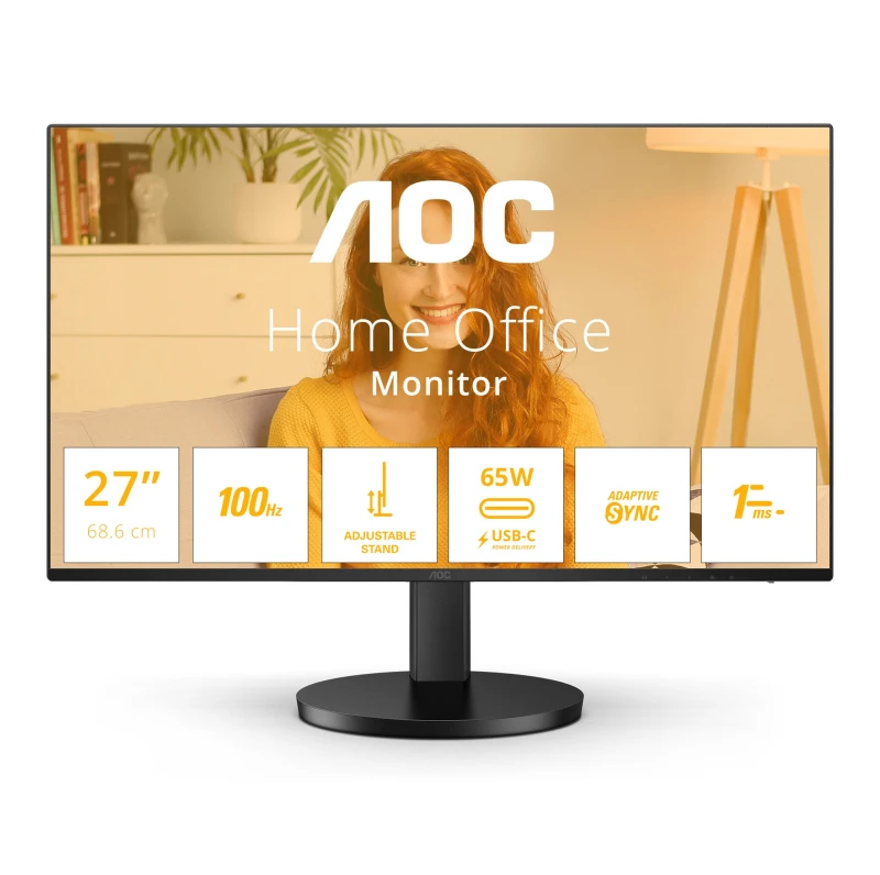 Image of AOC AOC B3 Q27B3CF2 computer monitor 68.6cm (27") 2560 x 1440 pixels Quad HD Black Q27B3CF2