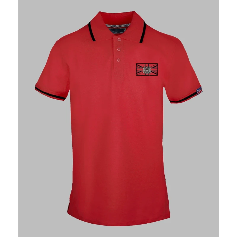 Image of Aquascutum Mens Polo Short Sleeve Polo Shirt Red male Small