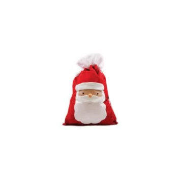 Image of Large Red Felt Sack - With Pom Pom Feature - Christmas Stocking Fillers and Gifts