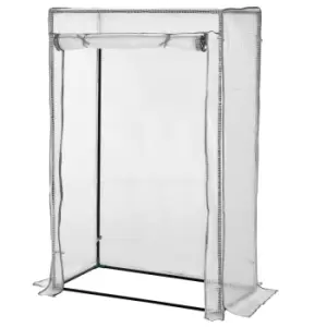 Image of Outsunny 100 x 50 x 150cm Greenhouse W/ Zipper Roll-up Door Outdoor White