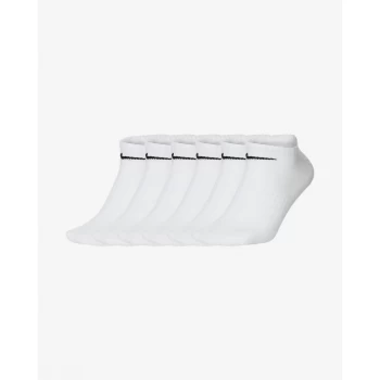 Image of Nike Everyday Lightweight No Show Socks (6 Pack) - White - L