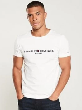 Image of Tommy Hilfiger Tommy Logo T-Shirt - White, Size S, Men