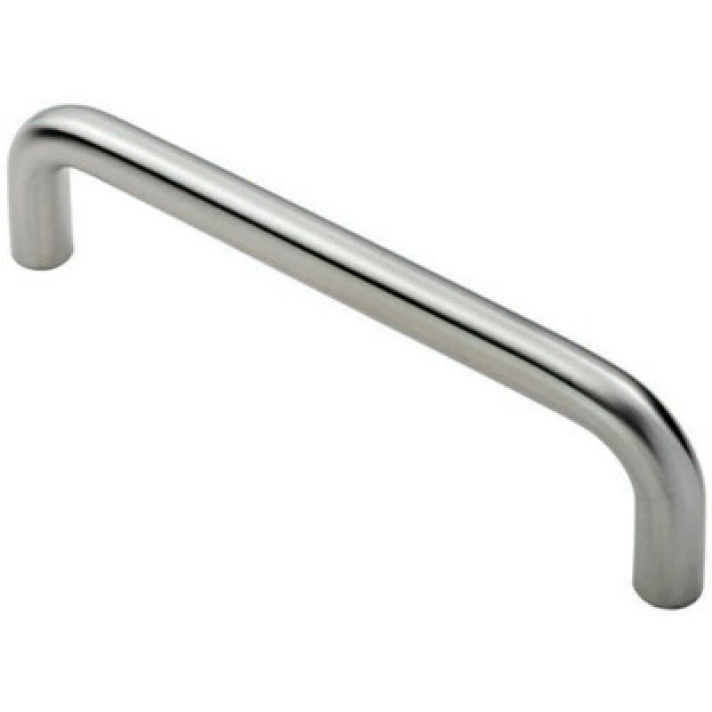 Image of Loops Round D Bar Pull Handle 244 19mm 225mm Fixing Centres Satin Steel Metallics unisex