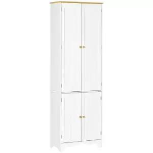 Image of HOMCOM Freestanding Kitchen Cupboard 4-door Storage Cabinet With 4 Shelves - White