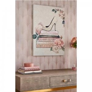 Image of Fashion and Flowers Glitter Printed Canvas