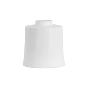Image of White With Grey Detail Large Cylindrical Ceramic Vase