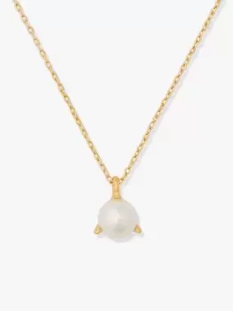 Image of Kate Spade Brilliant Statements Tri, Prong Pendant, Cream/Gold, One Size