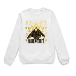 Image of Black Adam Gold Christmas Christmas Jumper - White - S